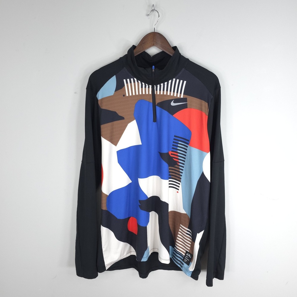 Nike Pullover Mens Large Multicolor Dri-FIT A.I.R Hola Lou 1/4 Zip Running